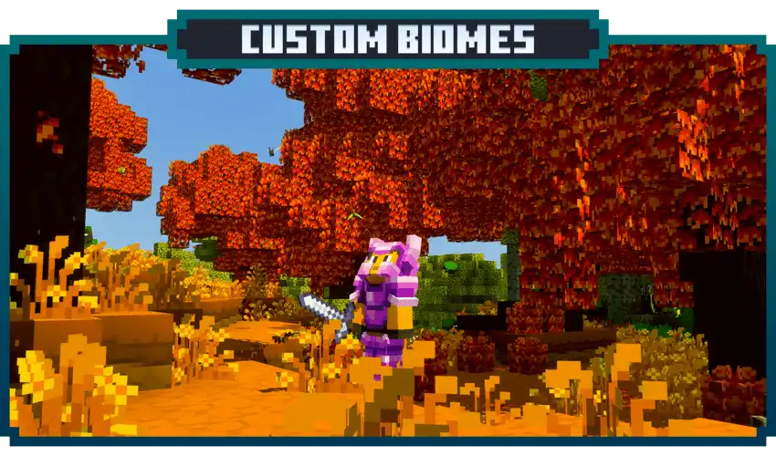 Новые биомы в моде Bedrock Reimagined для Minecraft PE